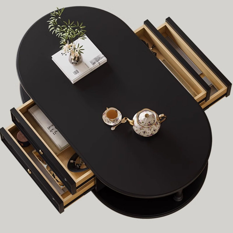 Solid wood coffee table with retro design