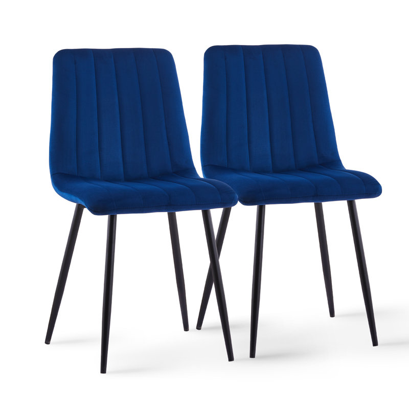Aly 50cm H Velvet Upholstered Side Chair, Blue