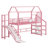 Metal House Loft Bed With Slide,Stairs And Storage Shelves-1899021410-1899021413