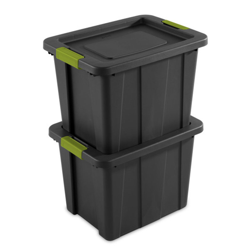 Sterilite Latching Tuff1 Stackable Storage Tote Bin w/ Latch Lid, 18-Pack, 70 Quart