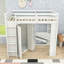 Lit mezzanine simple avec garde-robe intégrée, bureau, tablettes et station de charge-1048043628
