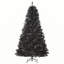 Sapin de Noël artificiel illuminé 7 pi avec branches réalistes et 1346 pointes, style Halloween noir