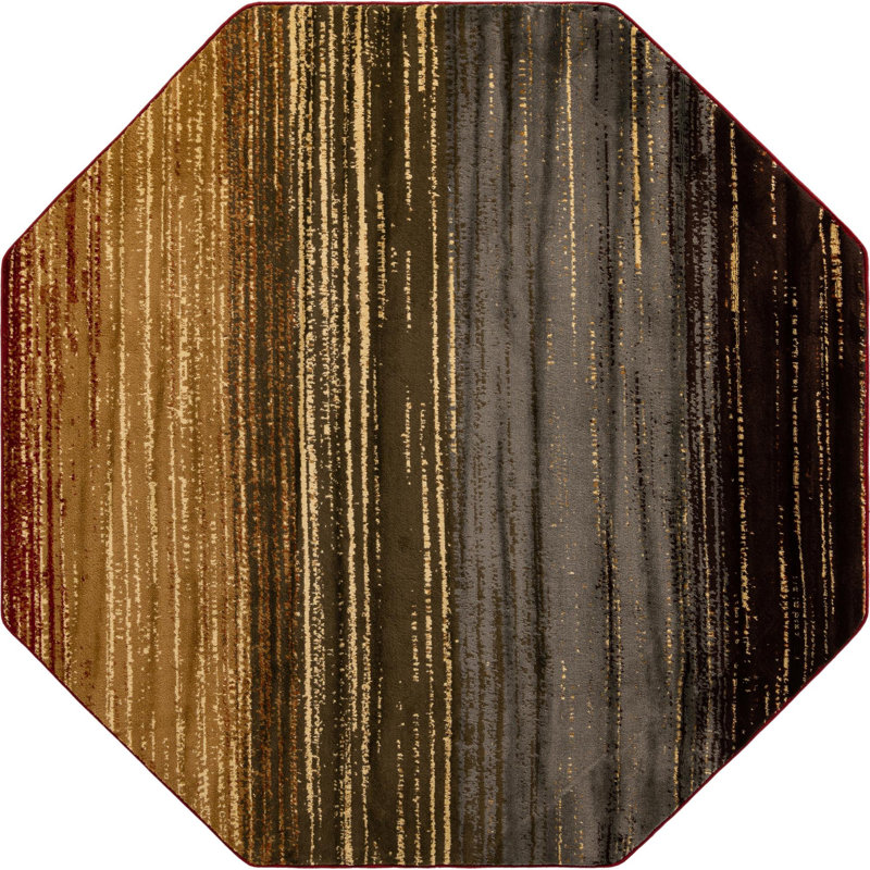 Trejo Striped Indoor Rug, Octagon 7' x 7'