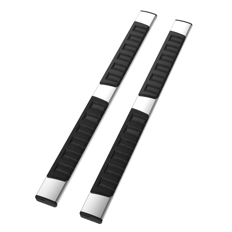 6 marchepieds pour la cabine d'équipage Chevy Silverado 1500 / 2500HD / 3500HD 2007-2026, paire de marchepieds avec 4 supports en plastique, argent