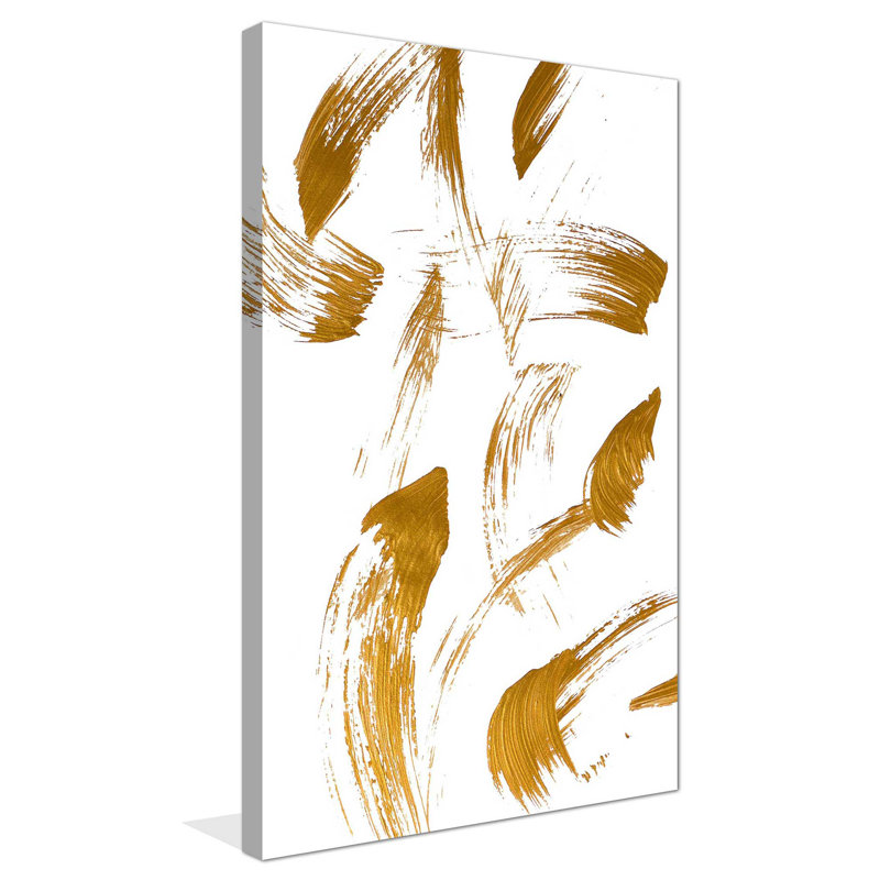 «Copper Strokes I», reproduction de peinture acrylique sur toile, H 30 po x l 18 po x P 1 po, Toile tendue