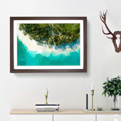 Above a Beach in the Maldives in Abstract - Picture Frame Graphic Art Print