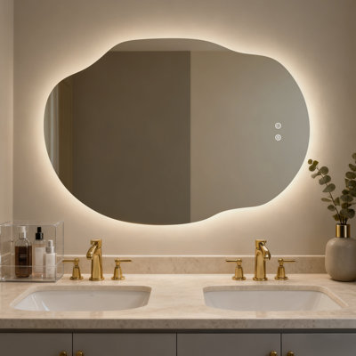 Dibbrun Frameless Lighted Bathroom Mirror