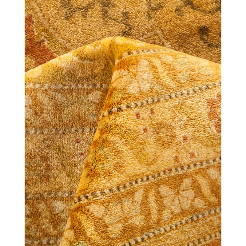 Ohlone One-of-a-Kind Hand-Knotted New Age 12' x 17'8" Wool Area Rug in Brown
