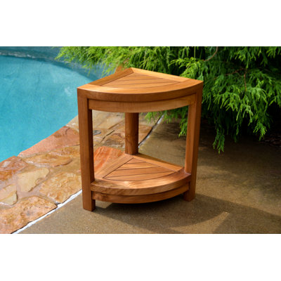 13'' W Teak Corner Shower Bench