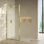 Pierre 34 x 76 encadré fixe 3/8 po (10 mm) Porte de douche en verre trempé transparent avec cadre-113107497