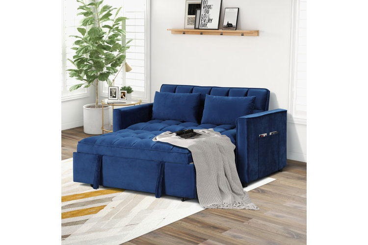 gray sleeper sofa with storage compartment