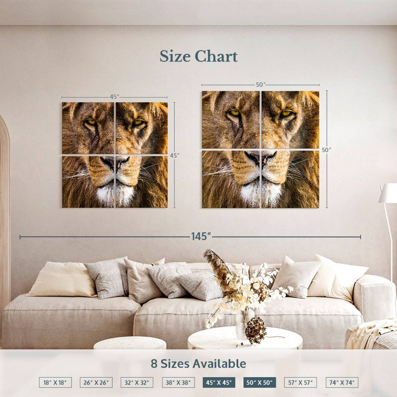 Tête de lion Brampt Regal, H 50 po x l 50 po