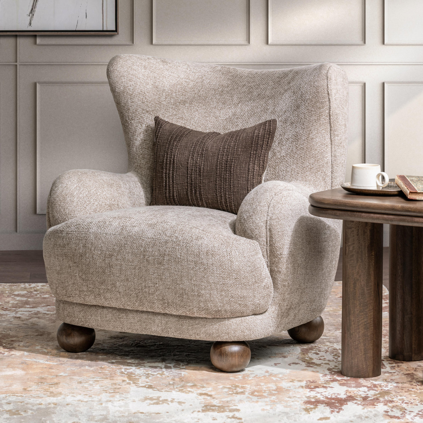 Penelope Armchair, Mushroom Taupe
