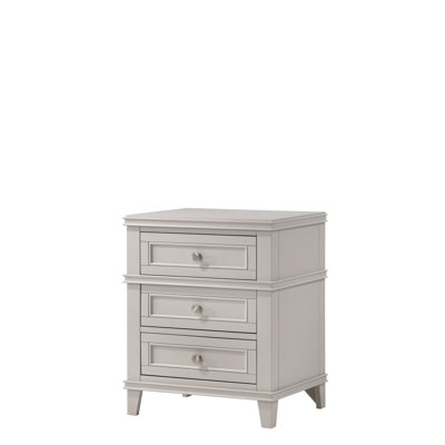3 Drawer Nightstand With Fusion - Gray Solid Wood & 3 Inclusion