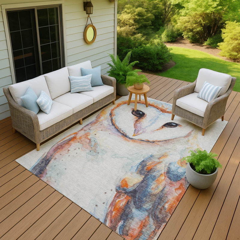 Machine Washable Indoor/Outdoor Jenning ACN2280 Animal Rug, Rectangle 10' x 14'