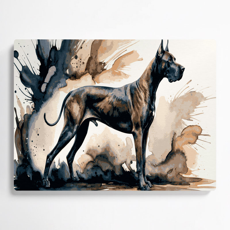 «Dogs Dane», art mural en métal beige, H 20 po x l 30 po