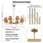 Luminaire suspendu de style lustre en rotin 8 lumières Boho-670299370
