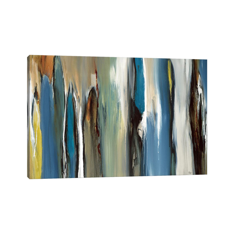 Fields Of Blue by Lisa Ridgers - Wrapped Canvas Painting, 20.32 cm H x 30.48 cm W