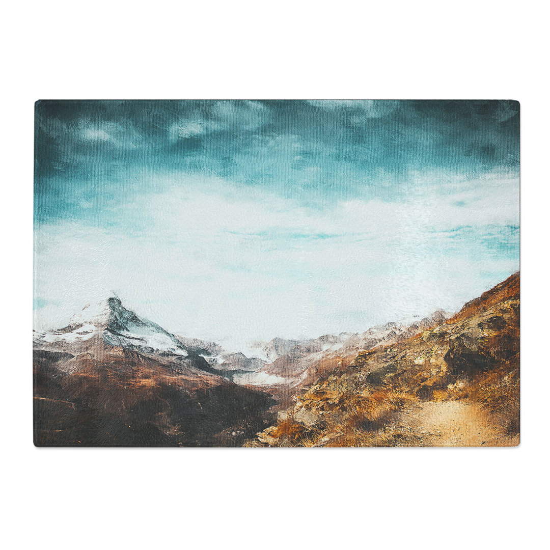 Tempered Glass Matterhorn Mountain Switzerland Abstract Chopping Board