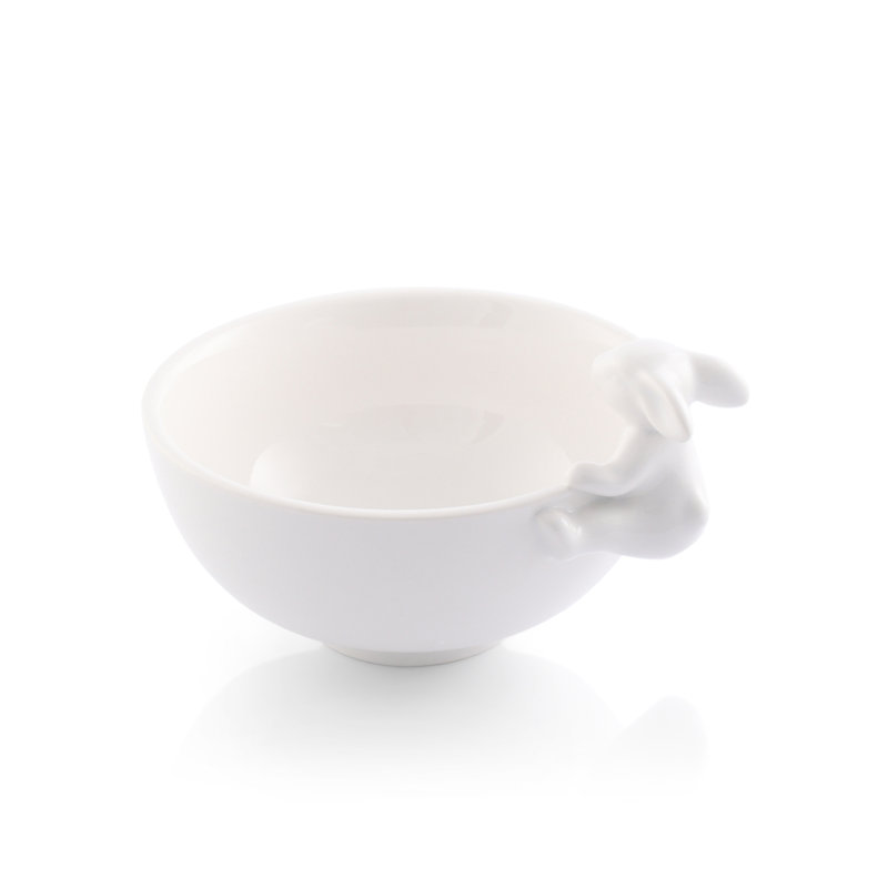 White Ceramic Climbing Bunny Small Candy Bowl