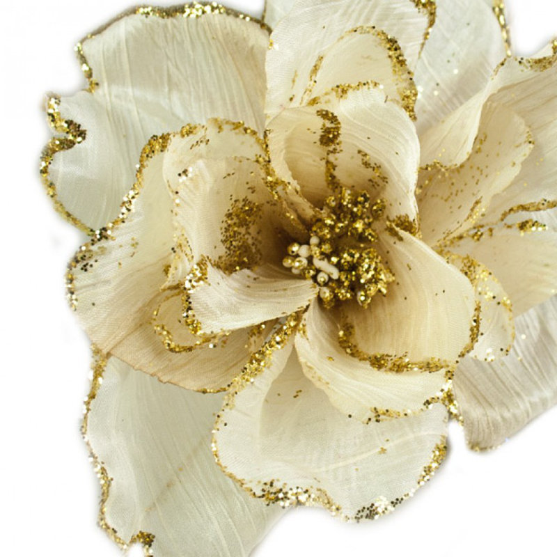 15cm Fabric Plants & Flowers Pick, Cream