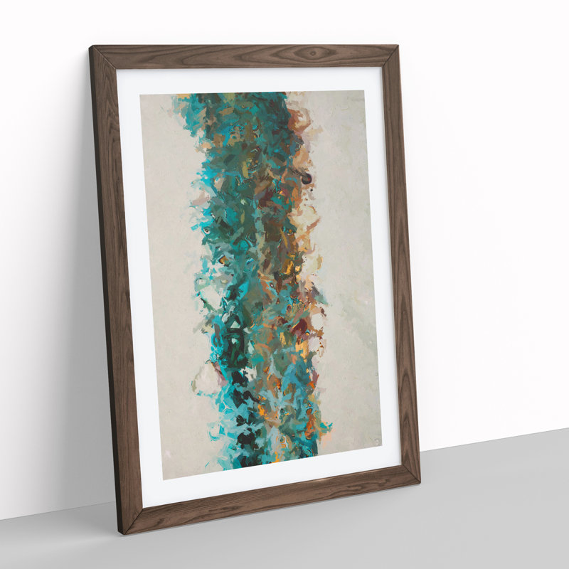 Willow Abstract - Single Picture Frame Painting, 34cm H x 25cm W x 2cm D, Brown Framed