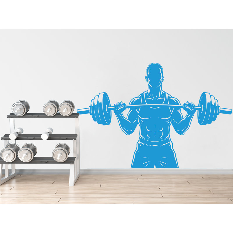 Décalcomanie murale pour homme Bodybuilder in Gym Power fitness Femmes Squat Decor Workout Art Vinyle Autocollants muraux Chambre à coucher