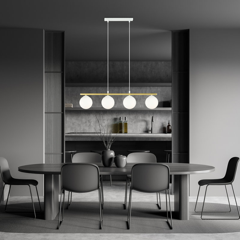 Almetter 4 - Light Kitchen Island Pendant, White