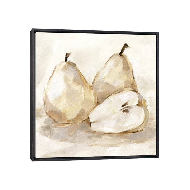"White PEAR Study I" par Ethan Harper, reproduction d’art, H 26 po x l 26 po x P 1,5 po, Toile avec cadre noir patiné
