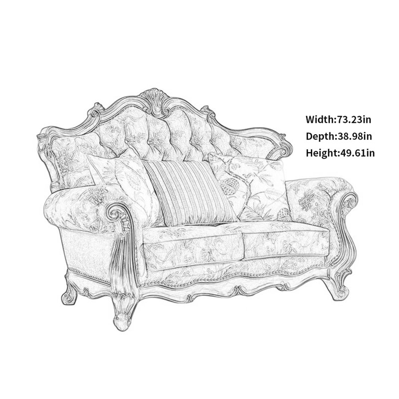 Almira, H 49,61 po x l 73,23 po x P 38,98 po