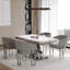 Ensemble de table de salle à manger 5 pièces en faux marbre et argent avec 4 chaises de salle à manger à accoudoirs bouclés gris-1473600223-1473600221-1473600222