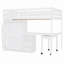 Lit mezzanine avec escalier, tiroirs, bureau et garde-robe-835674816