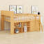 Élégant lit mezzanine en bois avec amplement de tablettes de rangement et tête de lit à DEL-535351749-535351755