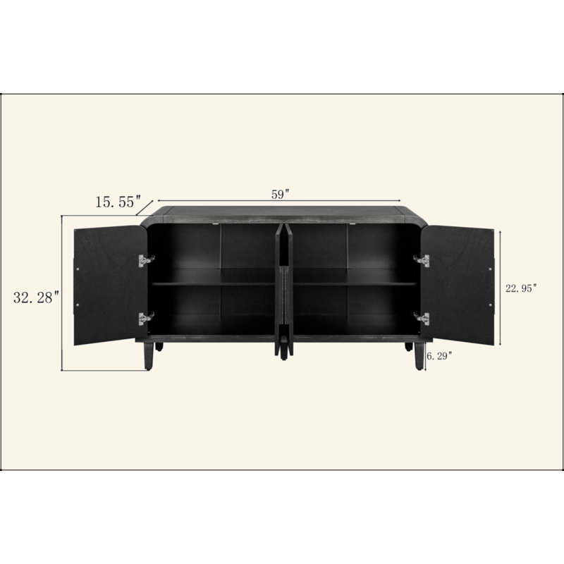 Buffet 59 po 59 po Farmhouse, Noir antique