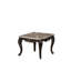 Ensemble de tables basses de style transitionnel 1 table basse 1 table de bout en marbre avec détails incurvés en noyer foncé et salon principal 2 pièces (table incluse seulement)