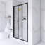 48 po X P 70 po H Porte de douche semi-encadrée avec design triple coulissant au fini noir mat