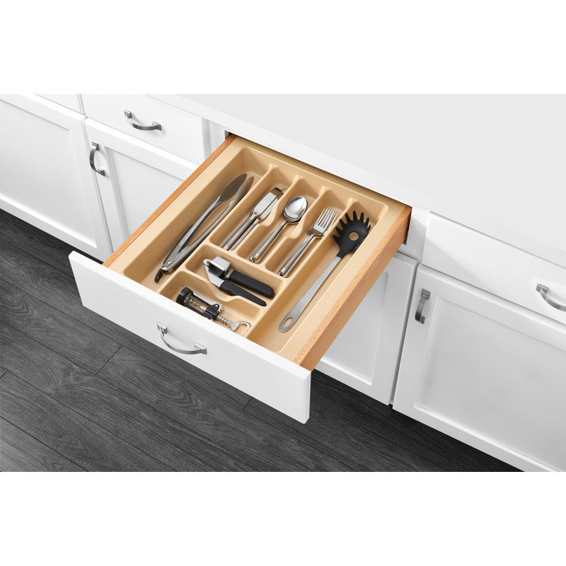 Organisateur utilitaire pour garniture de tiroir Rev-A-Shelf, H 2,38 po x l 21,88 po x P 21,25 po, Beige