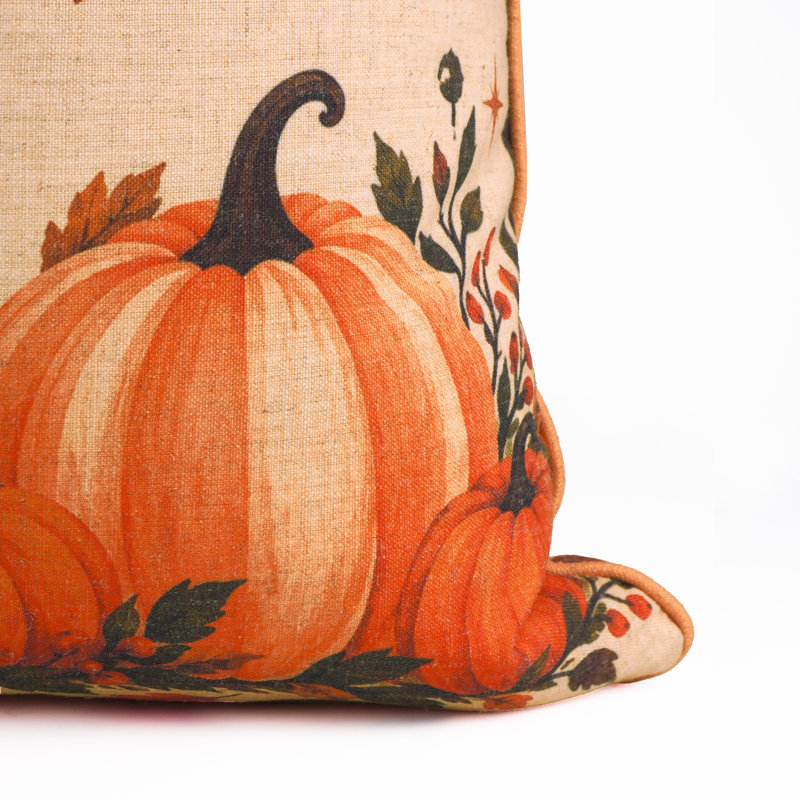 Housse de coussin d'Halloween pour lanterne et citrouille en mélange de lin Halloween, 14 x 36