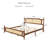 Pine Wooden Platform Bed With Rattan Headboard & Footboard-772424339-772424334