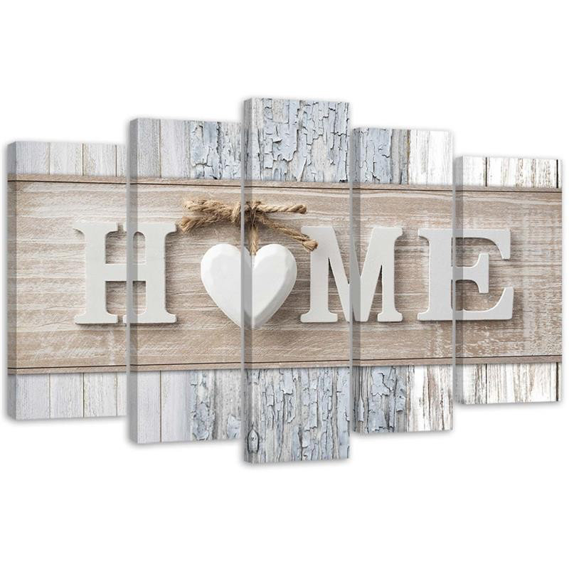 Heart - 5 Piece Wrapped Canvas Set