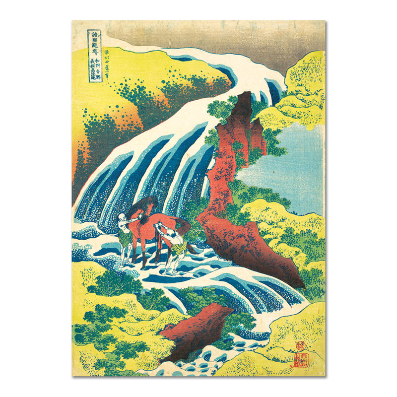 Yoshino Waterfall by Hokusai - No Frame Painting on Plastic / Acrylic, 95cm H x 65cm W