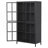  Metal Storage Cabinet With Tempered Glass Doors, Accent Cabinet With Adjustable Shelves