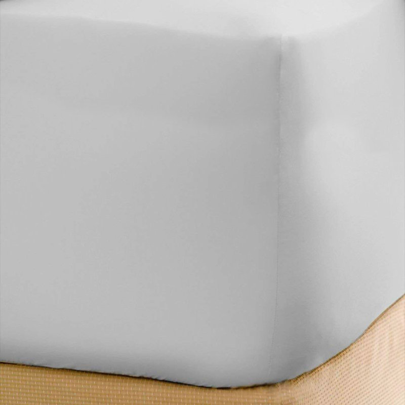 Microfiber Fitted Sheet, Silver, Queen Fitted Sheet