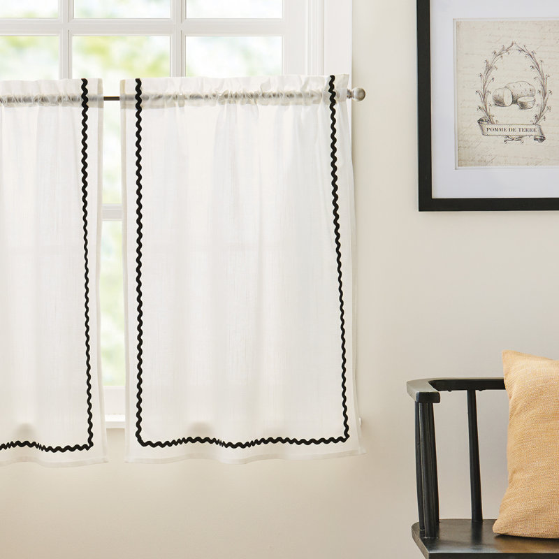 Curtainworks Rita White Tier Set, 58" W x 24" L