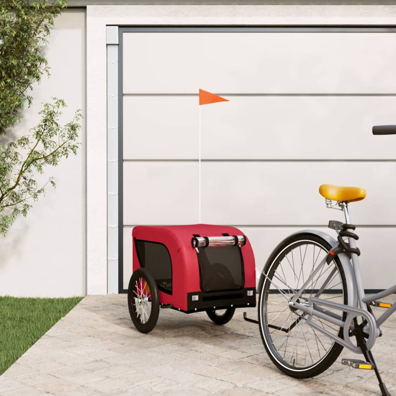 Iban Foldable Pet Bike Trailer, red, 124 x 65 x 66 cm