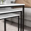 HOMCOM Nesting Tables Set of 3 Faux Marble Effect Side End Table White
