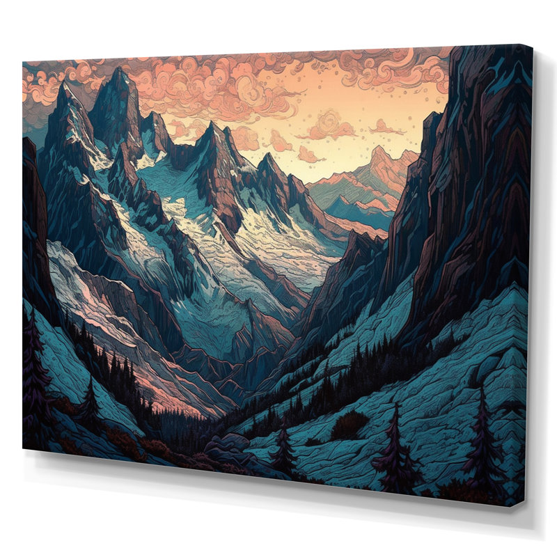 «Towering Mountain Peaks Swiss Alpes II», reproduction sur toile, H 34 po x l 44 po x P 1,5 po, Toile tendue