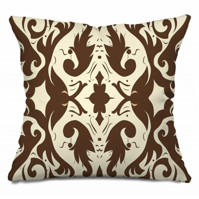 Victorian Art Decorative Damask Cotton Blend Reversible Throw Pillow