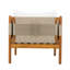 Ensemble de 2 fauteuils club d'extérieur avec corde beige à motif de losanges, finition teck