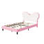 Girls Princess Velvet Bed Frame with Butterfly Headboard, Reading Lights-601469208-601469212